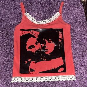 Red Lace-Trim Jenifer’s Body Cami Tank Top